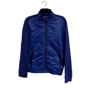 Nike Womens Blue Quilted Full-Zip Long-Sleeve Puffer Gilet Jacket Small